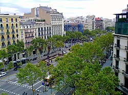 Passeig de Gràcia des-de la terrassa de l'Hotel Condes de Barcelona